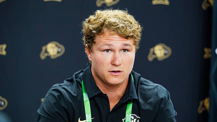 Jul 7, 2026; Frisco, TX, USA; Colorado defensive back Ben Finneseth speaks with reporters during Big 12 Conference Football Media Days at The Star. Mandatory Credit: Raymond Carlin III-Imagn Images Jul 7, 2026; Frisco, TX, USA; Colorado defensive back Ben Finneseth speaks with reporters during Big 12 Conference Football Media Days at The Star. Mandatory Credit: Raymond Carlin III-Imagn Images