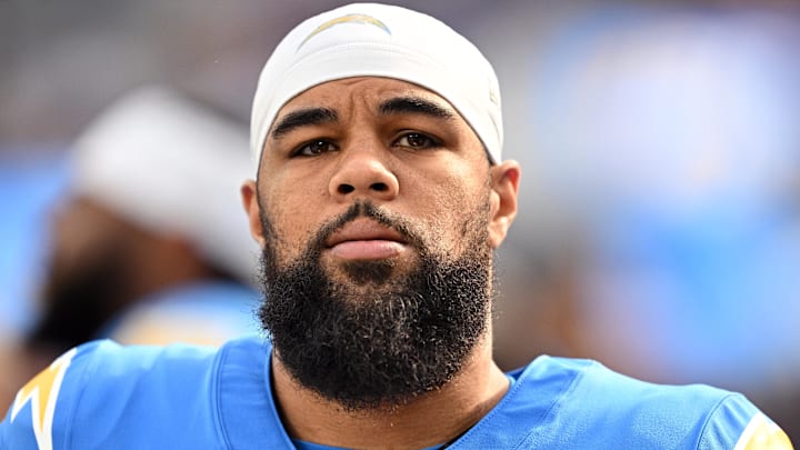 Former Los Angeles Chargers wide receiver Keenan Allen (13) looks on during the first half against the Detroit Lions at SoFi Stadium.