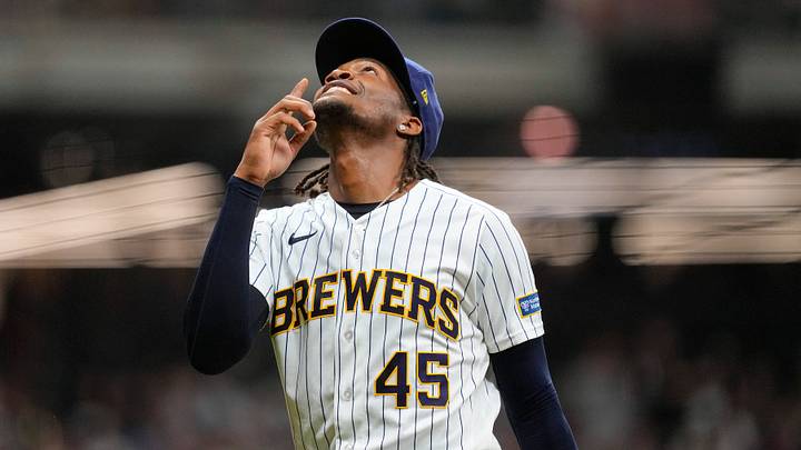 Aug 8, 2026; Milwaukee, Wisconsin, USA; Milwaukee Brewers pitcher Abner Uribe (45) celebrates following the seventh inning against the Minnesota Twins at American Family Field. Mandatory Credit: Jeff Hanisch-Imagn Images Aug 8, 2026; Milwaukee, Wisconsin, USA; Milwaukee Brewers pitcher Abner Uribe (45) celebrates following the seventh inning against the Minnesota Twins at American Family Field. Mandatory Credit: Jeff Hanisch-Imagn Images