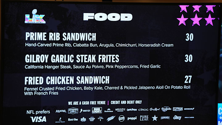 Super Bowl LX food prices at Levi’s Stadium in Santa Clara. Super Bowl LX food prices at Levi’s Stadium in Santa Clara.