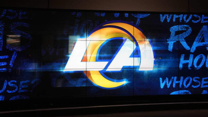 Feb 9, 2022; Los Angeles, CA, USA; A Los Angeles Rams logo is seen at the Grove. Feb 9, 2022; Los Angeles, CA, USA; A Los Angeles Rams logo is seen at the Grove.