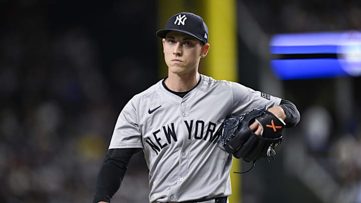 New York Yankees relief pitcher Luke Weaver (30) comes off the field on Septermber 2, 2025.