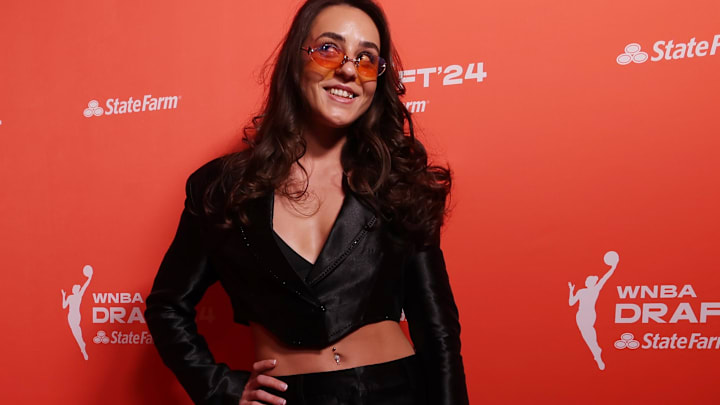 Nika Muhl before the 2024 WNBA Draft at Brooklyn Academy of Music.