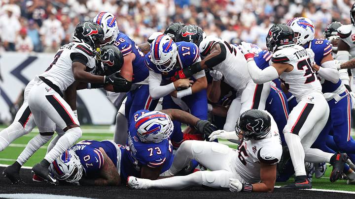 Sep 13, 2026; Houston, Texas, USA; Buffalo Bills quarterback Josh Allen (17) scores a touchdown \during the second half against the Houston Texans at Reliant Stadium. Mandatory Credit: Troy Taormina-Imagn Images Sep 13, 2026; Houston, Texas, USA; Buffalo Bills quarterback Josh Allen (17) scores a touchdown \during the second half against the Houston Texans at Reliant Stadium. Mandatory Credit: Troy Taormina-Imagn Images
