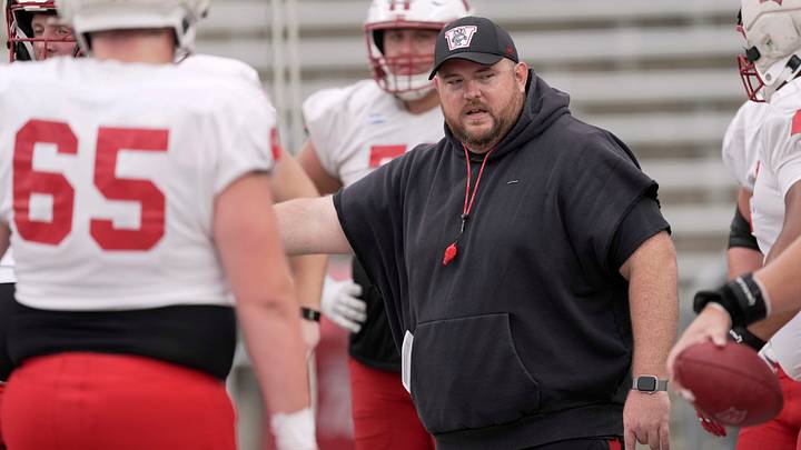 Wisconsin offensive line coach Eric Mateos. 