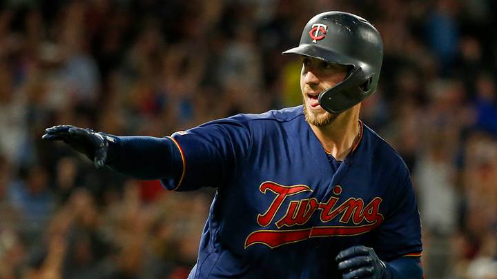 Sep 10, 2019; Minneapolis, MN, USA; Minnesota Twins catcher Mitch Garver (18) looks to his bench after hitting a two run home run against the Washington Nationals in the seventh inning at Target Field. Mandatory Credit: Bruce Kluckhohn-USA TODAY Sports Sep 10, 2019; Minneapolis, MN, USA; Minnesota Twins catcher Mitch Garver (18) looks to his bench after hitting a two run home run against the Washington Nationals in the seventh inning at Target Field. Mandatory Credit: Bruce Kluckhohn-USA TODAY Sports