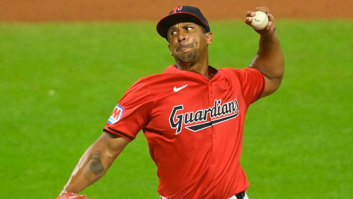 Aug 27, 2024: Cleveland Guardians relief pitcher Anthony Gose (26) delivers a pitch in the seventh inning against the Kansas City Royals at Progressive Field. Credit: David Richard-USA TODAY Sports Aug 27, 2024: Cleveland Guardians relief pitcher Anthony Gose (26) delivers a pitch in the seventh inning against the Kansas City Royals at Progressive Field. Credit: David Richard-USA TODAY Sports