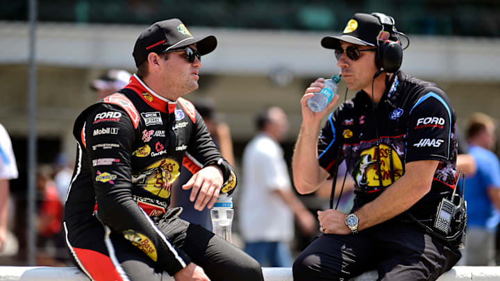 Noah Gragson and Drew Blickensderfer will continue to work together at Front Row Motorsports in 2025, under the No. 4 Ford Mustang Dark Horse.