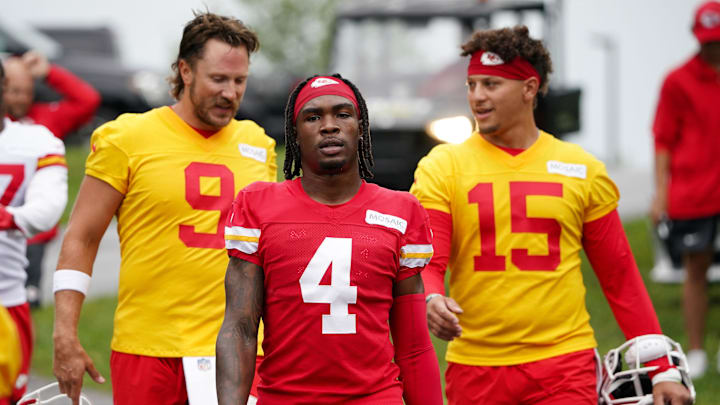 Patrick Mahomes threw seven TD passes to Rashee Rice in 2023