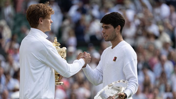 Sinner defeated Alcaraz, the defending champion, in four sets.