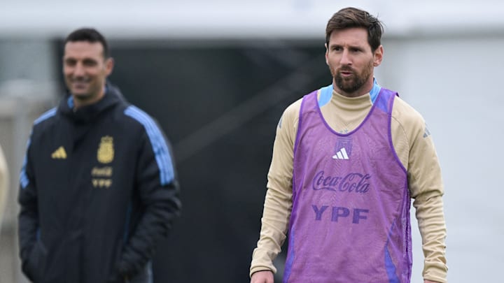 Lionel Messi (right) will captain Argentina vs. Venezuela.