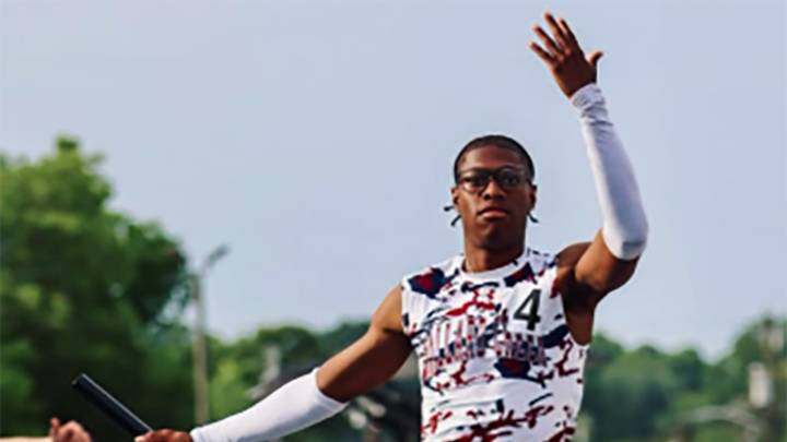 Mallard Creek anchor Nyan Brown celebrates during the North Carolina state track and field championships before a controversial relay disqualification costing his team a 5th straight state title. Mallard Creek anchor Nyan Brown celebrates during the North Carolina state track and field championships before a controversial relay disqualification costing his team a 5th straight state title.