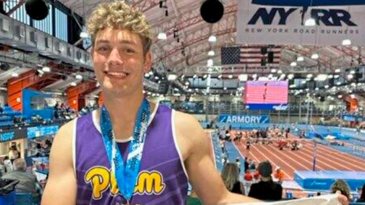 Plum high school's Owen Proskin, who also stars in basketball won a national championship in the Pentathlon, earlier this month, at the Nike Indoor Nationals in New York.
