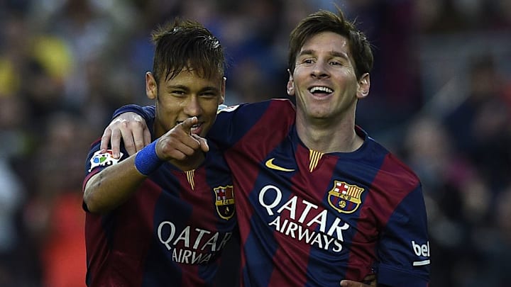 Neymar and Lionel Messi shared the stage at Barcelona.