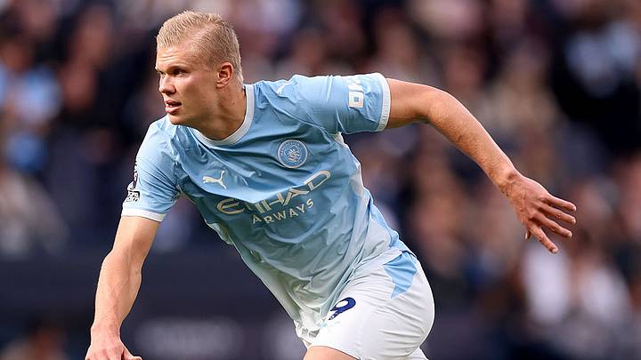 Erling Haaland mantiene la calma con el Manchester City. Erling Haaland mantiene la calma con el Manchester City.
