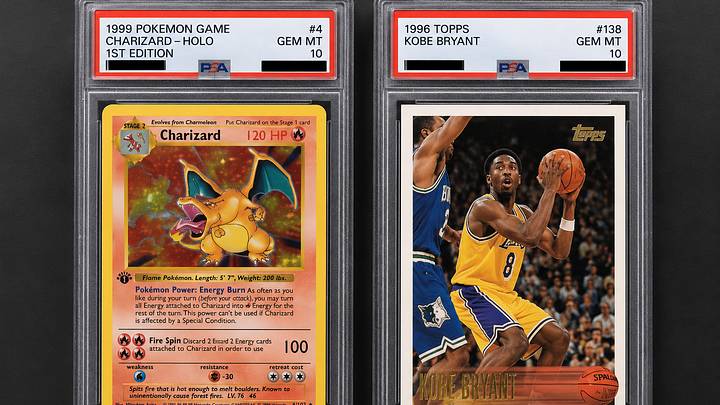 A 1999 Pokémon Charizard and 1996 Topps Kobe Bryant rookie card are among the thousands of cards stolen from PSA.