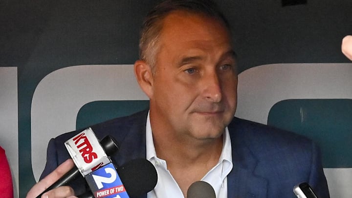 Aug 2, 2022; St. Louis, Missouri, USA;  St. Louis Cardinals president of baseball operations John