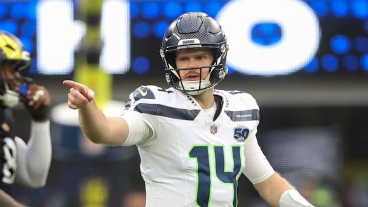 Sam Darnold of the Seattle Seahawks Sam Darnold of the Seattle Seahawks