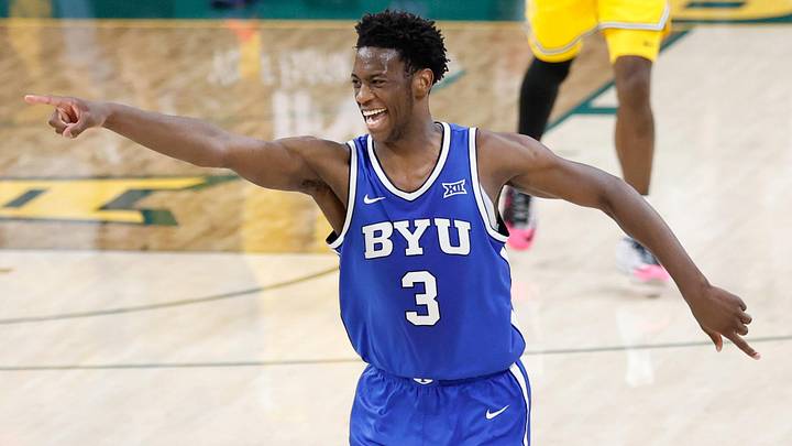 Feb 10, 2026; Waco, Texas, USA; BYU Cougars forward AJ Dybantsa (3) reacts after a play during the second half against the Baylor Bears at Paul and Alejandra Foster Pavilion. Mandatory Credit: Chris Jones-Imagn Images Feb 10, 2026; Waco, Texas, USA; BYU Cougars forward AJ Dybantsa (3) reacts after a play during the second half against the Baylor Bears at Paul and Alejandra Foster Pavilion. Mandatory Credit: Chris Jones-Imagn Images