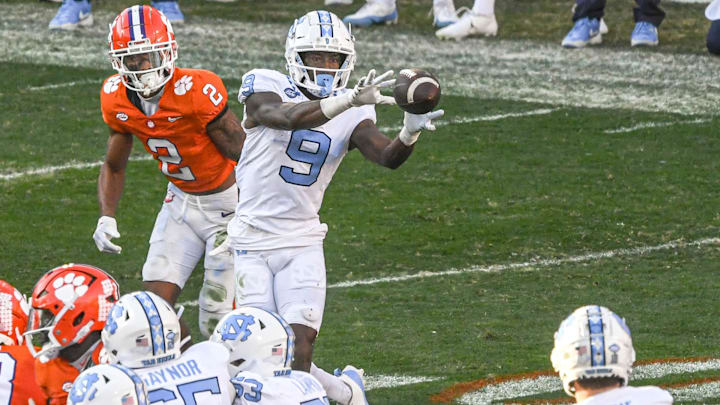 Nov 18, 2023; Clemson, South Carolina, USA; North Carolina Tar Heels wide receiver Devontez Walker