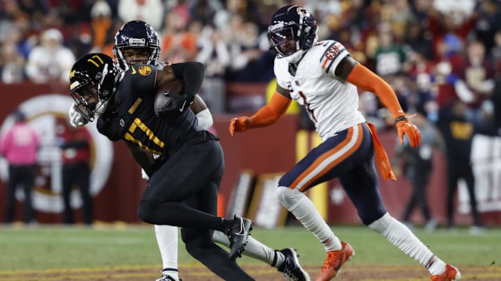 Wide receiver Terry McLaurin tries to shake free of Bears cornerback Jaylon Johnson in last year's 18-15 Commanders win. Wide receiver Terry McLaurin tries to shake free of Bears cornerback Jaylon Johnson in last year's 18-15 Commanders win.