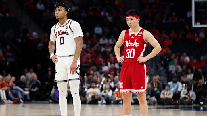 Mar 16, 2024; Minneapolis, MN, USA; Illinois Fighting Illini guard Terrence Shannon Jr. (0) and