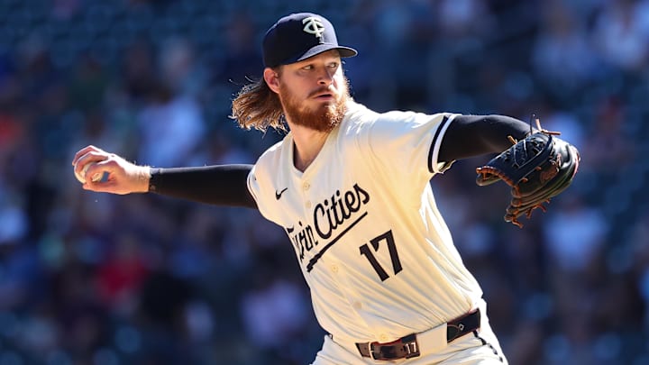 Minnesota Twins starting pitcher Bailey Ober (17) delivers a pitch against the Baltimore Orioles during the first inning at Target Field in Minneapolis on Sept. 29, 2024. Minnesota Twins starting pitcher Bailey Ober (17) delivers a pitch against the Baltimore Orioles during the first inning at Target Field in Minneapolis on Sept. 29, 2024.