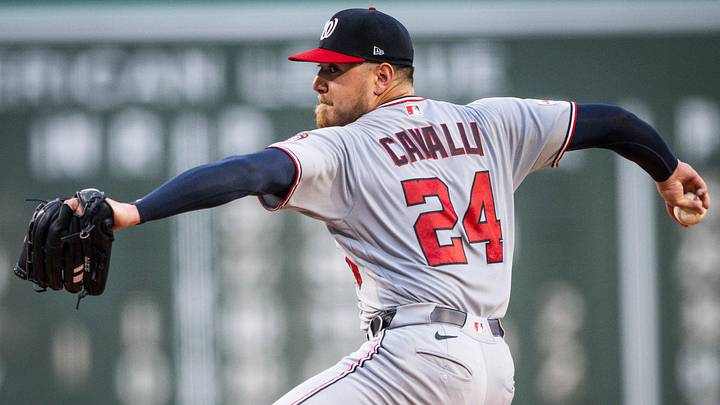 Jun 30, 2026; Boston, Massachusetts, USA; Starter Washington Nationals pitcher Cade Cavalli (24) throws in the first inning against the Boston Red Sox at Fenway Park. Mandatory Credit: Jaiden Tripi-Imagn Images Jun 30, 2026; Boston, Massachusetts, USA; Starter Washington Nationals pitcher Cade Cavalli (24) throws in the first inning against the Boston Red Sox at Fenway Park. Mandatory Credit: Jaiden Tripi-Imagn Images