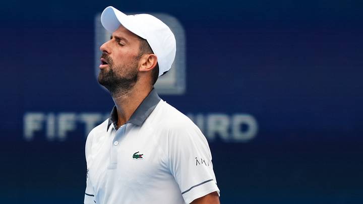 Aug 15, 2026; Mason, OH, USA; Novak Djokovic reacts after returning a shot against Thiago Agustín Tirante during the Cincinnati Open at Lindner Family Tennis Center. Mandatory Credit: Aaron Doster-Imagn Images Aug 15, 2026; Mason, OH, USA; Novak Djokovic reacts after returning a shot against Thiago Agustín Tirante during the Cincinnati Open at Lindner Family Tennis Center. Mandatory Credit: Aaron Doster-Imagn Images