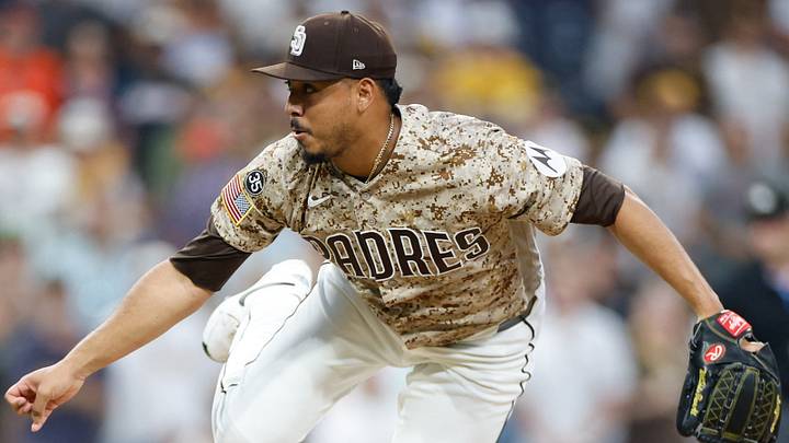 Aug 9, 2026; San Diego, California, USA; San Diego Padres relief pitcher Jeremiah Estrada (56) throws a pitch during the ninth inning against the Houston Astros at Petco Park. Mandatory Credit: David Frerker-Imagn Images Aug 9, 2026; San Diego, California, USA; San Diego Padres relief pitcher Jeremiah Estrada (56) throws a pitch during the ninth inning against the Houston Astros at Petco Park. Mandatory Credit: David Frerker-Imagn Images