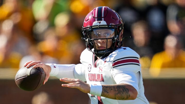 Oct 21, 2023; Columbia, Missouri, USA; South Carolina Gamecocks quarterback Spencer Rattler (7).