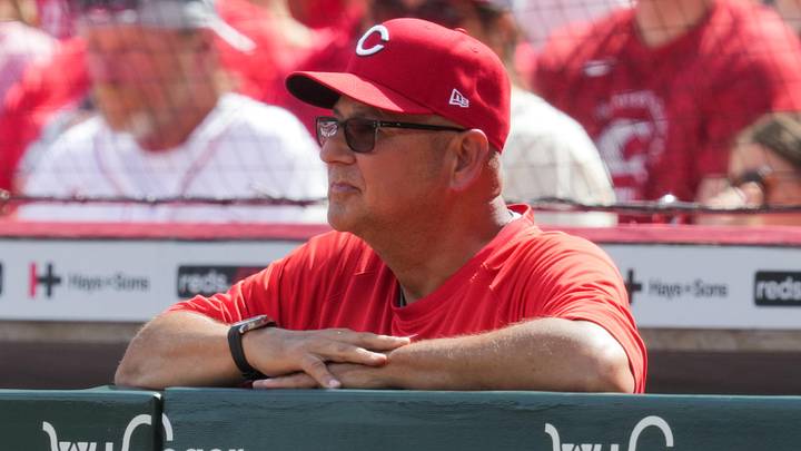 May 31, 2026; Cincinnati, Ohio, USA; Cincinnati Reds manager Terry Francona (77) watches from the dugout during the game against the Atlanta Braves at Great American Ball Park. Mandatory Credit: Aaron Doster-Imagn Images May 31, 2026; Cincinnati, Ohio, USA; Cincinnati Reds manager Terry Francona (77) watches from the dugout during the game against the Atlanta Braves at Great American Ball Park. Mandatory Credit: Aaron Doster-Imagn Images