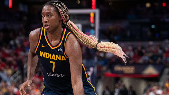 Former South Carolina basketball star Aliyah Boston with the Indiana Fever