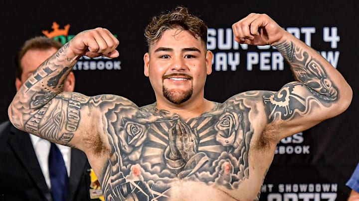 Andy Ruiz (MEX) during the Weigh-In Ceremony prior to the heavyweight boxing match against Luis Ortiz (CUB) on September 3, 2022.