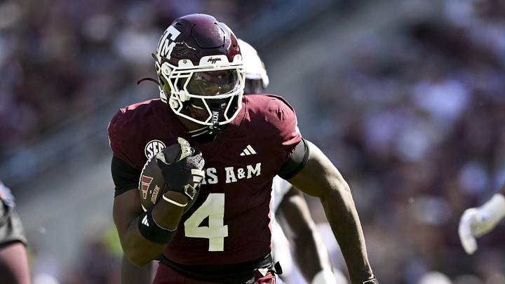 Texas A&M Aggies running back Rueben Owens II (4) runs the ball during the first half against the Auburn Tigers at Kyle Field. Texas A&M Aggies running back Rueben Owens II (4) runs the ball during the first half against the Auburn Tigers at Kyle Field.