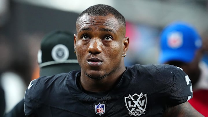 Oct 27, 2024; Paradise, Nevada, USA; Las Vegas Raiders running back Zamir White (3) walks off the field after the Raiders were defeated by the Kansas City Chiefs 27-20 at Allegiant Stadium. Mandatory Credit: Stephen R. Sylvanie-Imagn Images Oct 27, 2024; Paradise, Nevada, USA; Las Vegas Raiders running back Zamir White (3) walks off the field after the Raiders were defeated by the Kansas City Chiefs 27-20 at Allegiant Stadium. Mandatory Credit: Stephen R. Sylvanie-Imagn Images