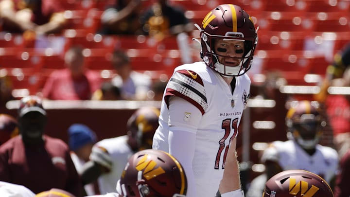 Washington Commanders quarterback Carson Wentz.