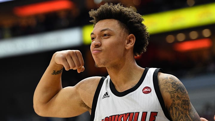 Jan 22, 2020; Louisville, Kentucky, USA; Louisville Cardinals guard Josh Nickelberry (20) reacts during the second half against the Georgia Tech Yellow Jackets at KFC Yum! Center. Louisville defeated Georgia Tech 68-64. Mandatory Credit: Jamie Rhodes-Imagn Images Jan 22, 2020; Louisville, Kentucky, USA; Louisville Cardinals guard Josh Nickelberry (20) reacts during the second half against the Georgia Tech Yellow Jackets at KFC Yum! Center. Louisville defeated Georgia Tech 68-64. Mandatory Credit: Jamie Rhodes-Imagn Images