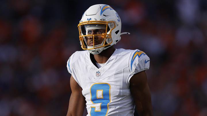Jan 4, 2026; Denver, Colorado, USA; Los Angeles Chargers wide receiver Tre' Harris (9) looks on against the Denver Broncos during the first half at Empower Field at Mile High. Mandatory Credit: Isaiah J. Downing-Imagn Images Jan 4, 2026; Denver, Colorado, USA; Los Angeles Chargers wide receiver Tre' Harris (9) looks on against the Denver Broncos during the first half at Empower Field at Mile High. Mandatory Credit: Isaiah J. Downing-Imagn Images