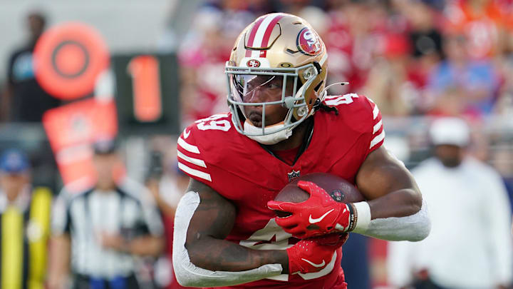 San Francisco 49ers running back Corey Kiner (49)
