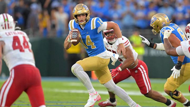 Oct 17, 2026; Pasadena, California, USA; UCLA Bruins quarterback Ty Dieffenbach (14) scrambles in the pocket in the first half against the UCLA Bruins at the Rose Bowl. Mandatory Credit: Jayne Kamin-Oncea-Imagn Images Oct 17, 2026; Pasadena, California, USA; UCLA Bruins quarterback Ty Dieffenbach (14) scrambles in the pocket in the first half against the UCLA Bruins at the Rose Bowl. Mandatory Credit: Jayne Kamin-Oncea-Imagn Images