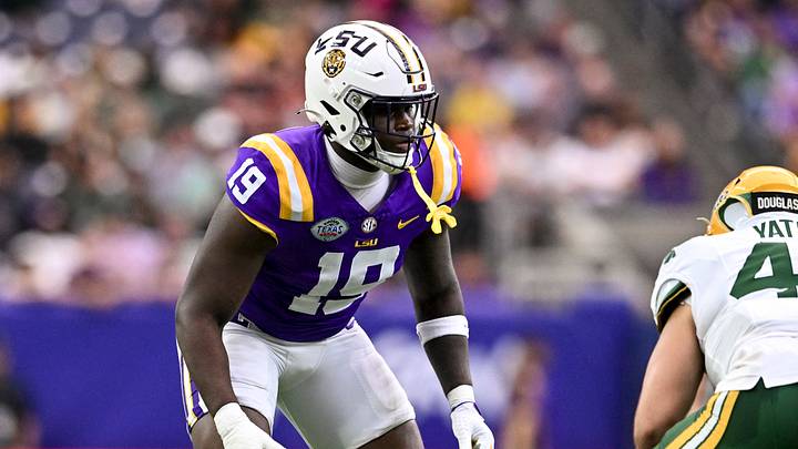 LSU Tigers defensive end Gabriel Reliford (19) lines up against the Baylor Bears during the first half at NRG Stadium. The Tigers defeat the Bears 44-31. LSU Tigers defensive end Gabriel Reliford (19) lines up against the Baylor Bears during the first half at NRG Stadium. The Tigers defeat the Bears 44-31.