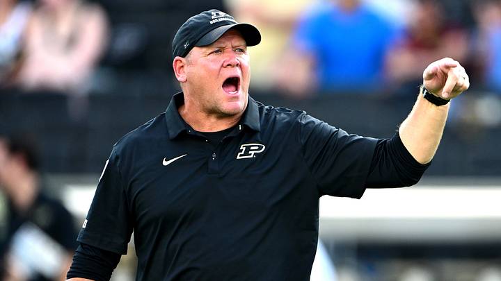 Sep 4, 2026; West Lafayette, Indiana, USA; Purdue Boilermakers head coach Barry Odom. Sep 4, 2026; West Lafayette, Indiana, USA; Purdue Boilermakers head coach Barry Odom.