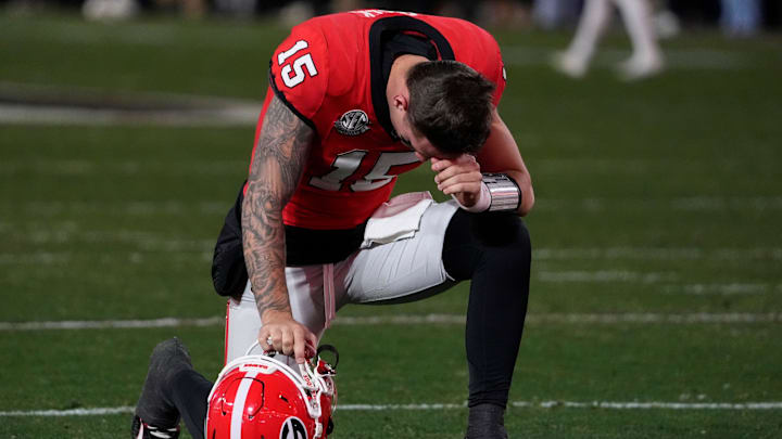 There is some concern for Georgia quarterback Carson Beck after he injured his shoulder in the SEC Championship Game.