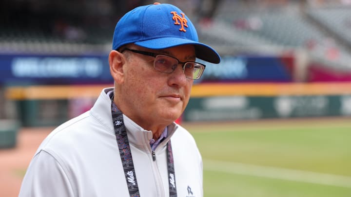 Sep 30, 2024; Atlanta, Georgia, USA; New York Mets owner Steve Cohen on the field before a game against the Atlanta Braves at Truist Park. Mandatory Credit: Brett Davis-Imagn Images Sep 30, 2024; Atlanta, Georgia, USA; New York Mets owner Steve Cohen on the field before a game against the Atlanta Braves at Truist Park. Mandatory Credit: Brett Davis-Imagn Images