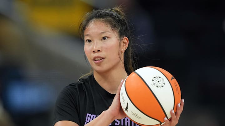 Golden State Valkyries guard Kaitlyn Chen (2) before the game against the Indiana Fever at Chase Center. 