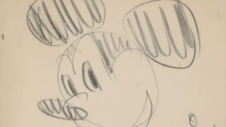 A Walt Disney signed Mickey Mouse drawing takes center stage at Goldin