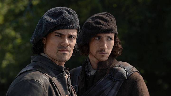 Jamie Roy (“Brian Fraser”) and Rory Alexander (“Murtagh Fitzgibbons Fraser”) in Outlander: Blood of My Blood season 2.