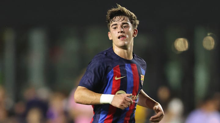 Gavi con el Barcelona en amistosos
