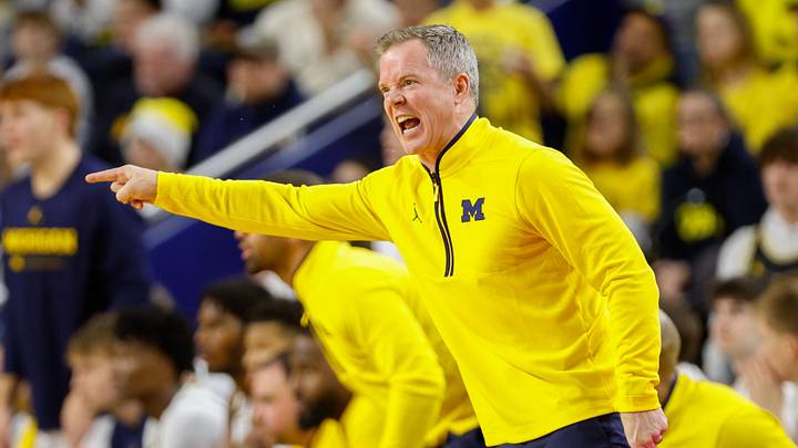 Dec 21, 2025; Ann Arbor, Michigan, USA; University of Michigan head coach Dusty May looks on from the sidelines during the first half against the La Salle Explorers at Crisler Center. Mandatory Credit: Brian Bradshaw Sevald-Imagn Images Dec 21, 2025; Ann Arbor, Michigan, USA; University of Michigan head coach Dusty May looks on from the sidelines during the first half against the La Salle Explorers at Crisler Center. Mandatory Credit: Brian Bradshaw Sevald-Imagn Images